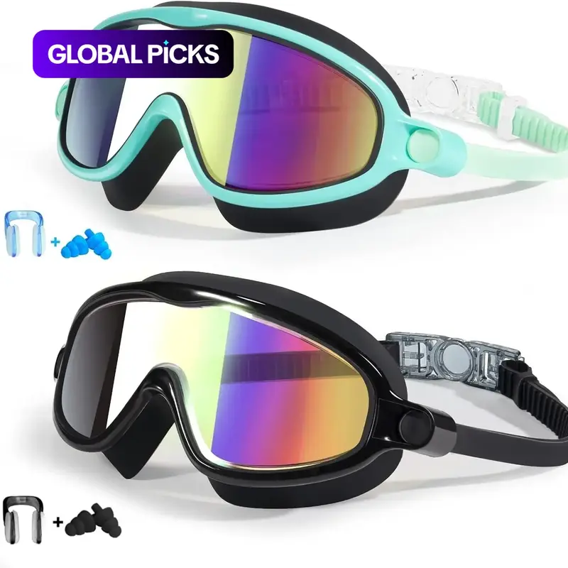 Kids Swim Goggles Splash Swim Goggles for 3-15 UV Protection Anti-Fog Pool Water Swimming Goggles Sports Eyewear Swim Glasses For Boys Girls Youth Toddler Outdoor Sports Eyewear #GLOBAL PICKS
