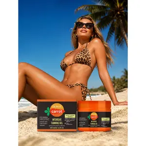150g Carrot Extract Bronzing Tanning Gel - Body Care Product with Watery Thin Non-Greasy Texture, Mild Absorption, Gentle Skin Nourishment, Steady Uniform Natural Golden Bronze Complexion for Beach, Daily Outdoor Use