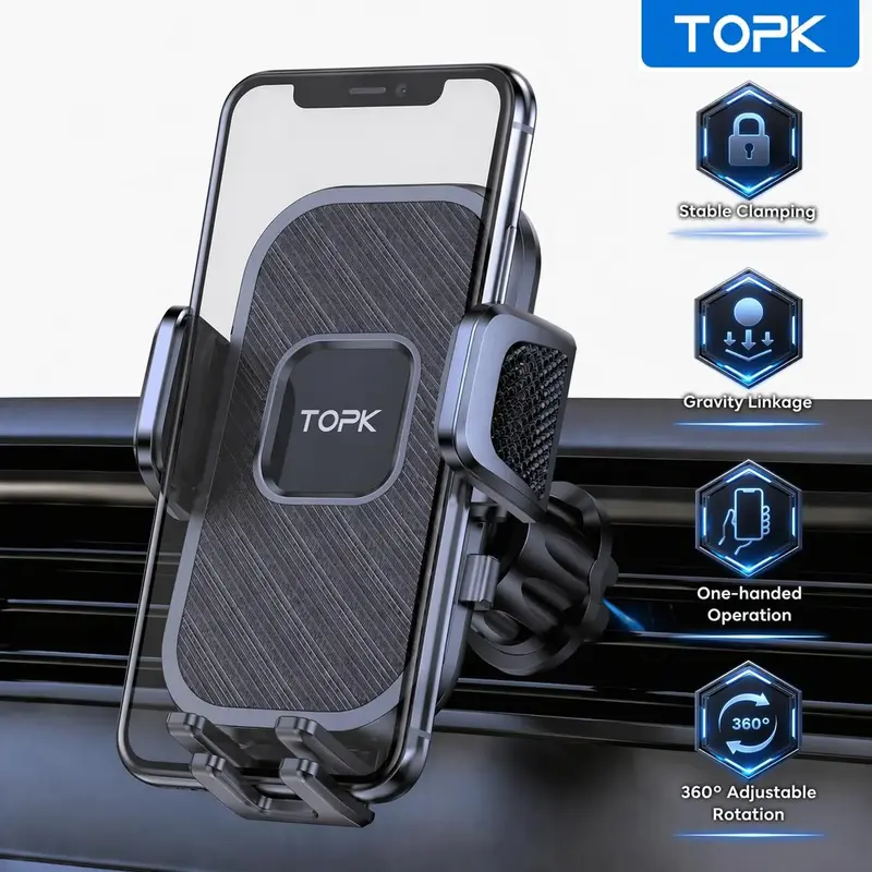 Car Air Vent Mount Phone Holder, 1 Count 360° Rotatable Cell Phone Mount, Cellphone Car Mount, Phone Holders for Your Car Vent, Universal Phone Holder, Multifunctional Car Accessories for Smartphones #GLOBAL PICKS
