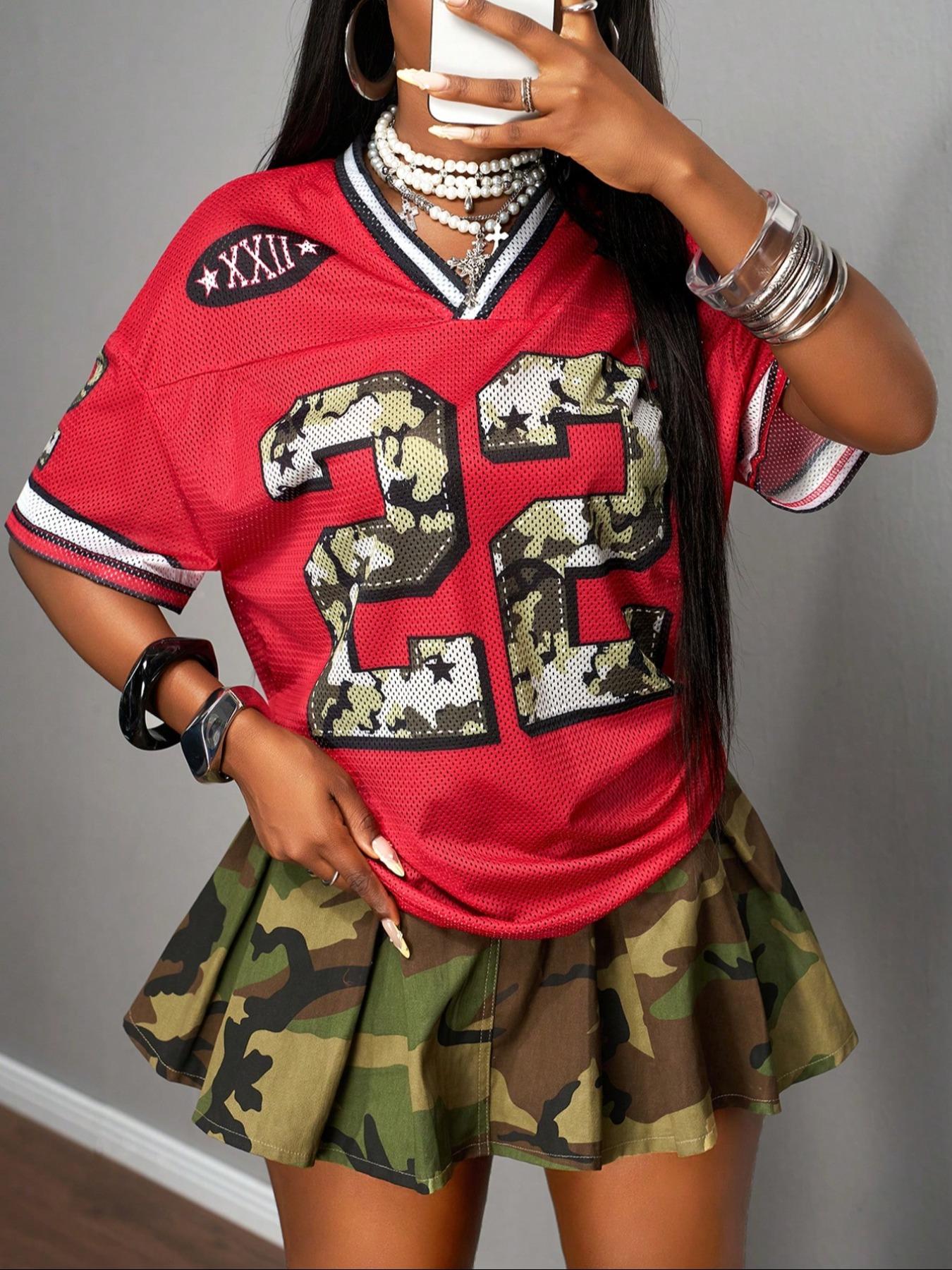 Women's Figure Print T-shirt, Casual Loose Short Sleeve Tee, Women's Top for Daily Wear, Casual Style Tee, Summer