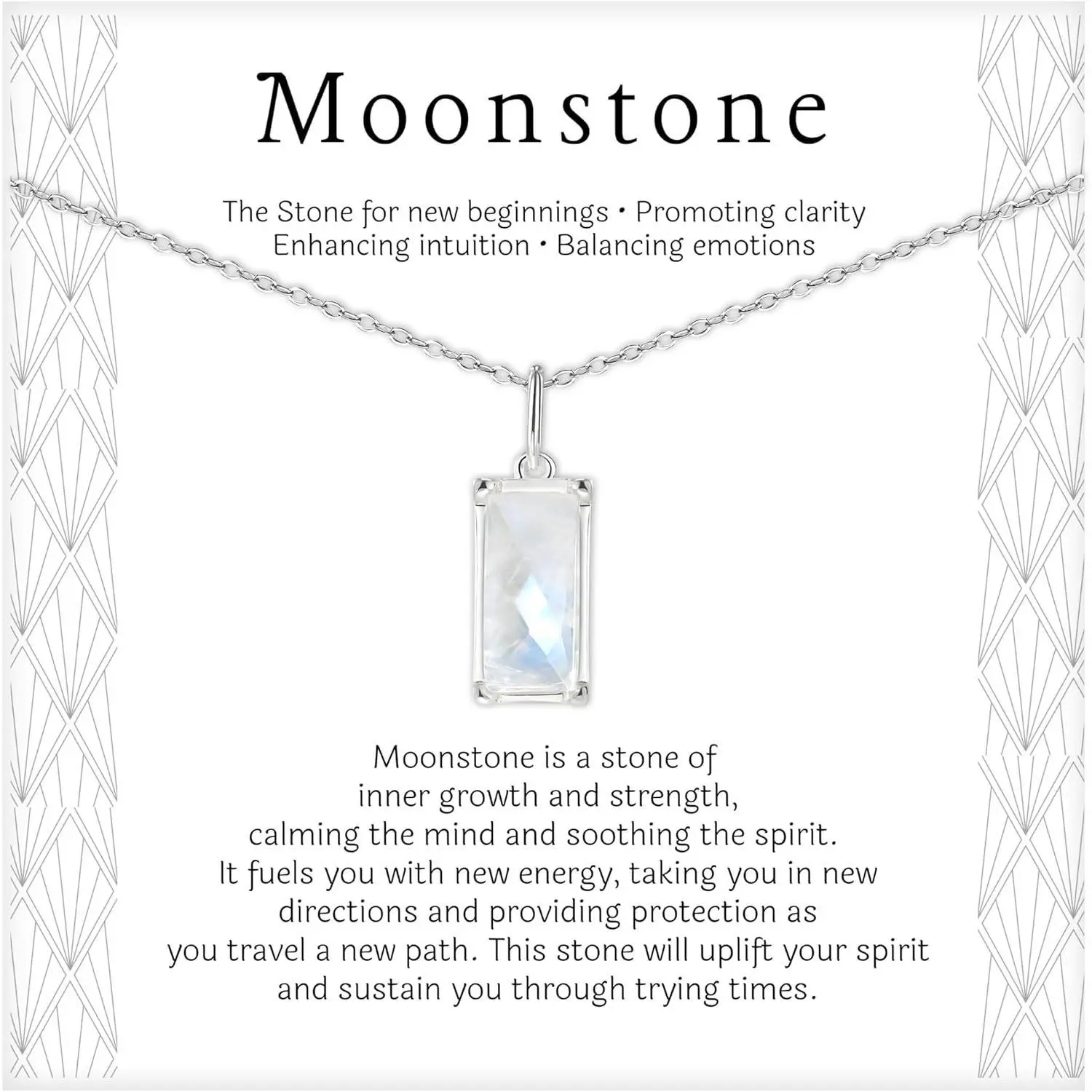 HOPE LOVE SHINE New Beginnings Rainbow Moonstone Sterling Silver Necklace for Women