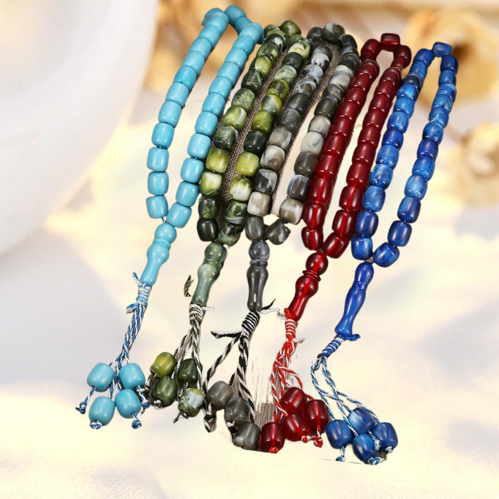 33 Round Acrylic Beads, Hand Knotted Hand-held Prayer Beads, Bracelet, Ramadan Prayer Supplies Accessories