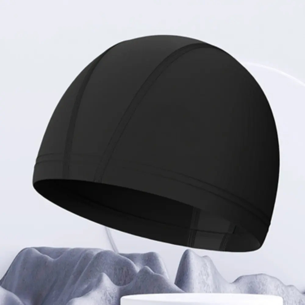 Unisex Solid Color PU Swim Cap, Large Size Waterproof Low Brim Swim Hat, Ideal for Swimming, Durable and Comfortable Design