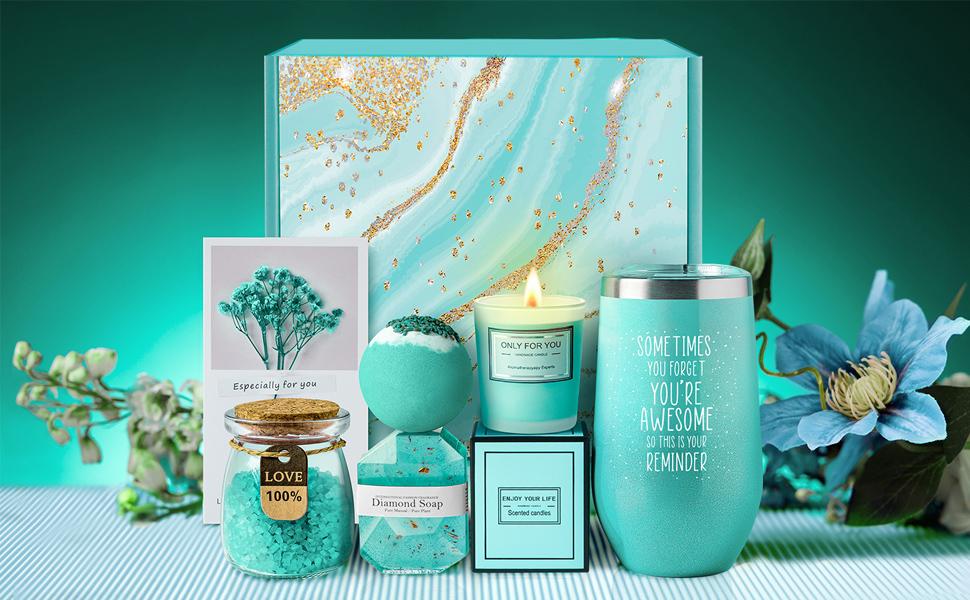 Gifts for Mom, Women, Wife, Girlfriend, Sister, Friend, Her - Mothers Day, Birthday, Valentines, Christmas Gifts - Gardenia Inspirational Self Care Spa Gift Basket Set, Thank You Gifts