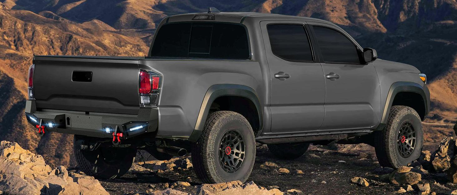 for Full Width Tacoma Truck Stuff Rear Bumper Compatible with 2016-2023 Toyota Tacoma 3rd Gen | Yzona