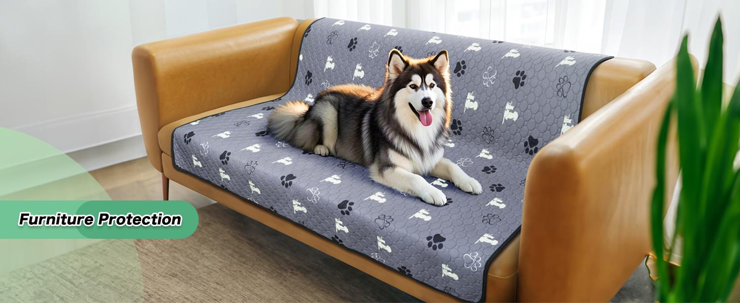 Washable Pee Pads for Dogs, 4 Pack Absorbent Reusable Dog Pads Pet Puppy Pads, Non-Slip Potty Pads for Whelping, Playpen, Crate, Bed, Grey 18"x24"