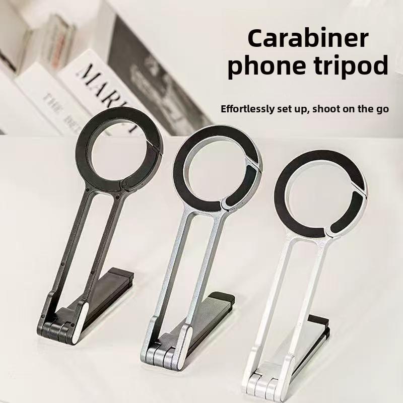 Climbing Buckle Magnetic Phone Mount Desktop Foldable Stand Portable 360 °     Rotating Holder for TikTok Live Streaming Photography Office Home