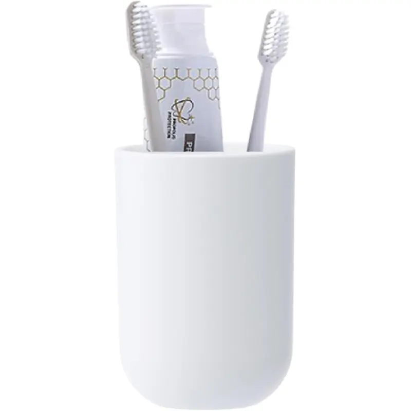 Toothbrush Cup, Bathroom Cup, Toothbrush Holder, Bathroom Tumbler, Plastic, 350ml (White) : Home & Kitchen