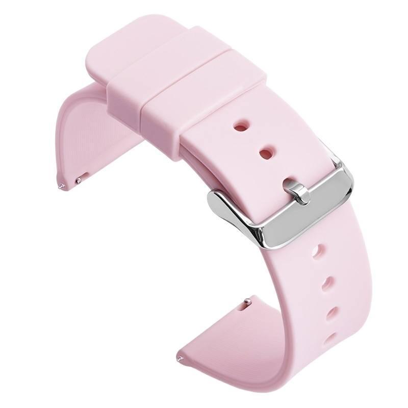 Waterproof silicone watch strap, rubber quick-release flat universal strap for men and women's smartwatches