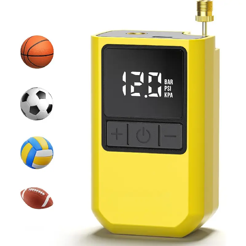 Ball Pump for Sports Balls, Portable Electric Basketball Pump Ultra Fast Inflation, with Digital LED Display Air Pump for Balls, Preset Pressure with Ball Needle for Soccer, Volleyball