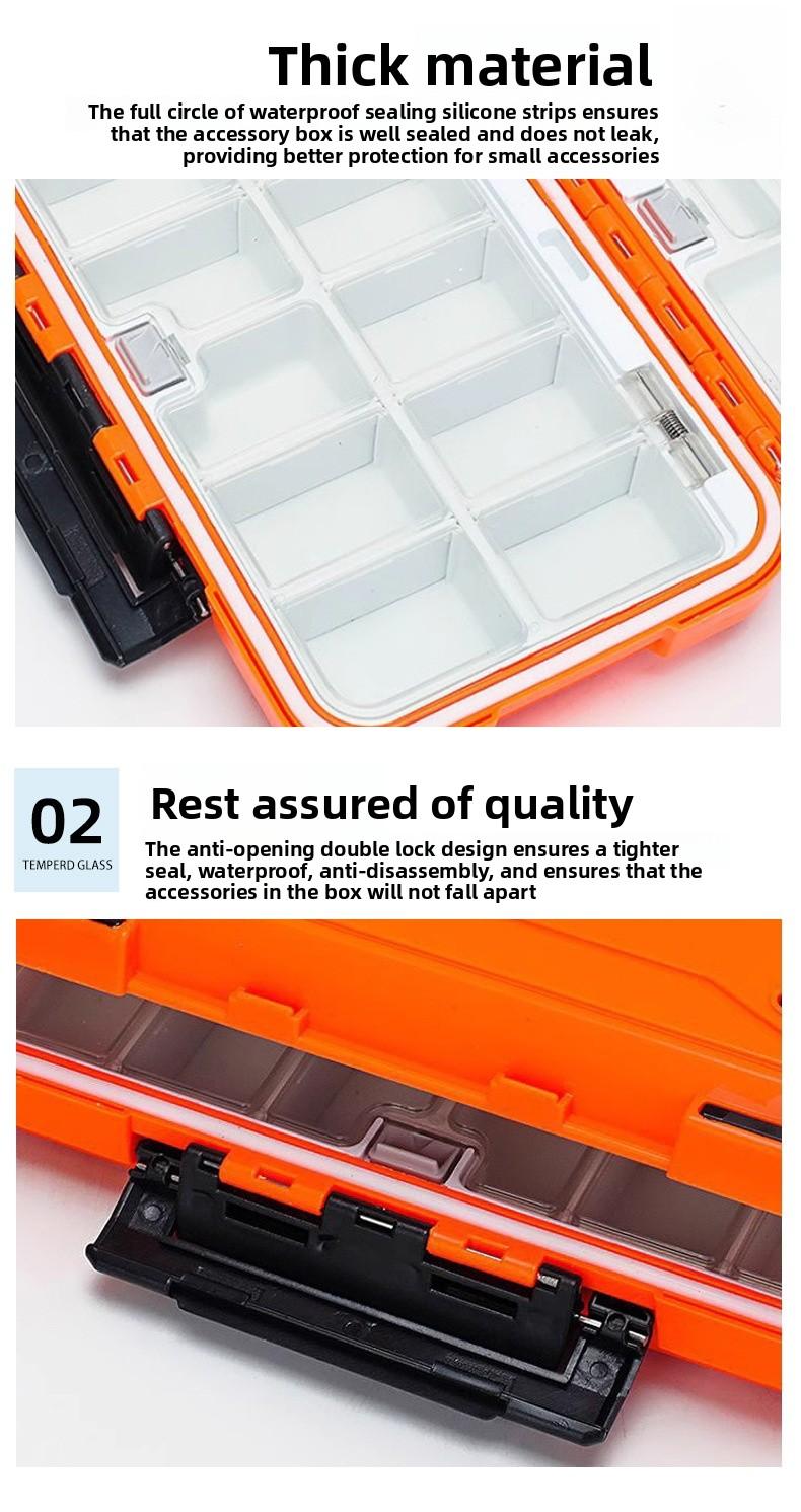 Tackle Box Fishing Lure Storage Organizer Waterproof Soft Lure Hook Container Fishing Gear Accessories Lead Case Fishing Supplies for Anglers