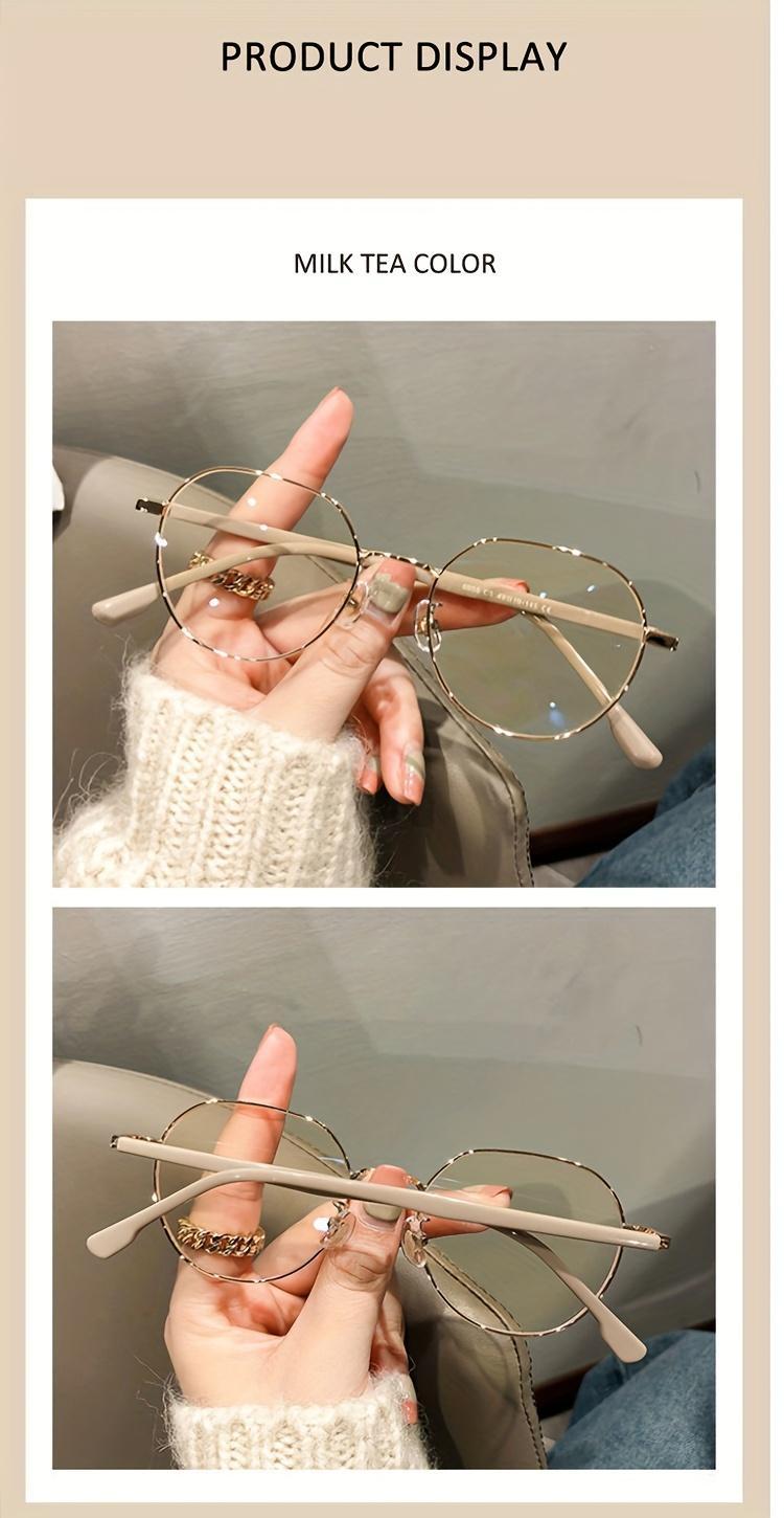 Women’s Vintage Cat Eye Photochromic Glasses, Metal Frame with Light-Sensitive Clear Lenses, Y2K Trendy Sleek Fashion Eyewear, Anti-Blue Light & Comfortable for Daily Wear, Work & Outdoor Use