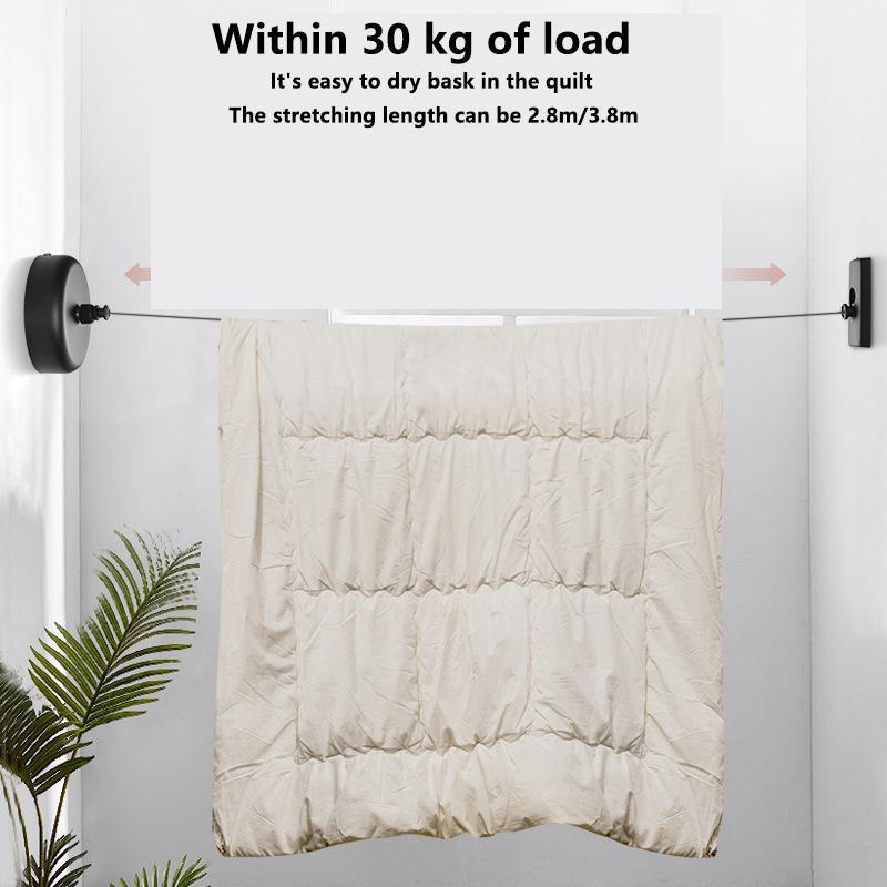 Stainless Steel Washing Line, 1 Count Wall Mounted Retractable Clothes Line, Indoor & Outdoor Clothes Line, Laundry Tools & Accessories