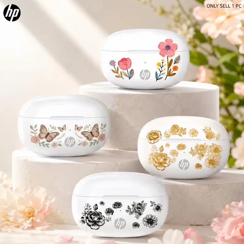 Hp New Graffiti Noise-Canceling Earbuds, Bluetooth-compatible 5.4, Ipx4 Waterproof, Clear Calls, Touch Control, 50 Hours Playtime, iOS & Android Compatible