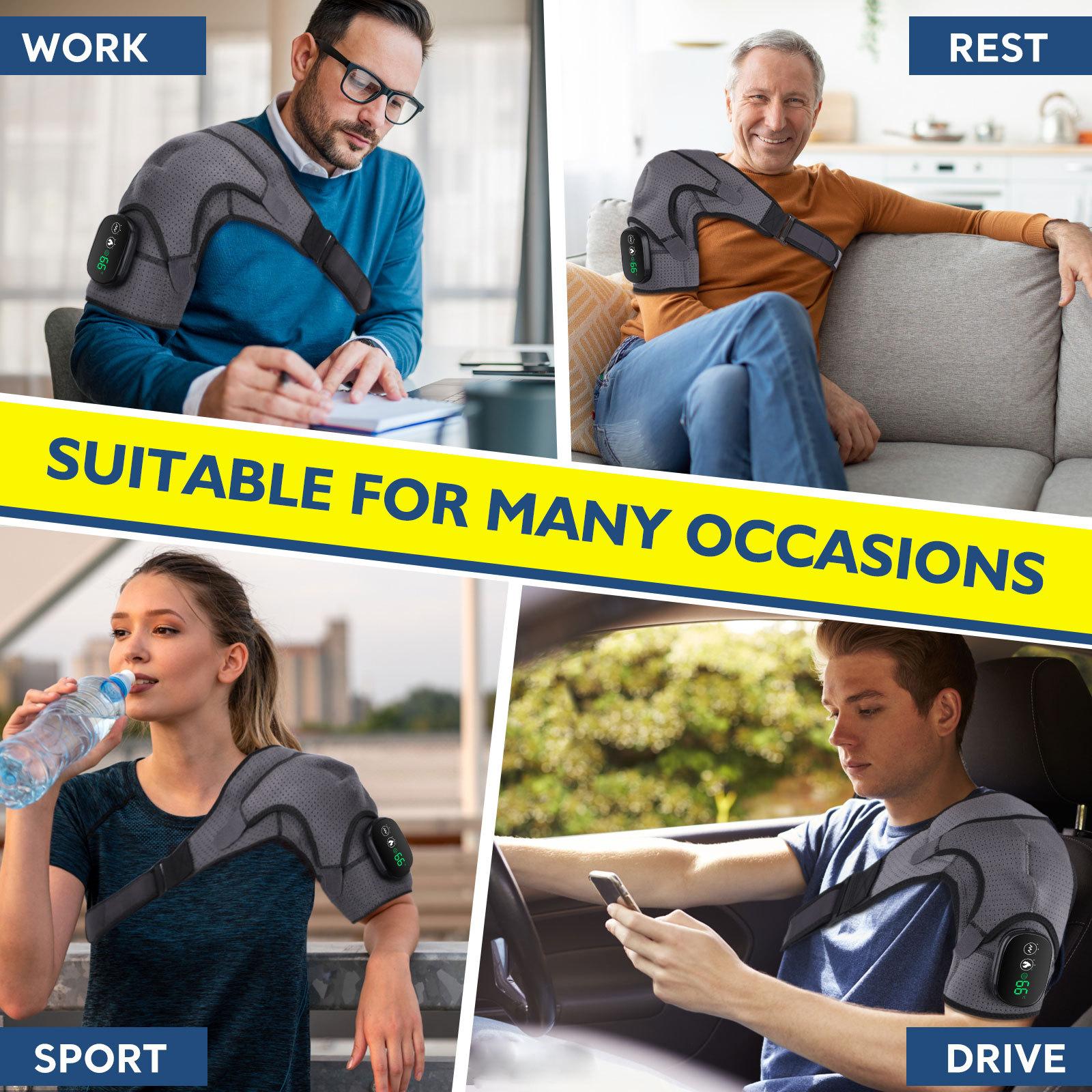 Cross-border heating massage shoulder pads charging heating shoulder pads shoulder periarthritis physiotherapy massager private mold source factory spot clavicular shoulder pad Lightweight Tactical Quick Release Vest clavicular pulls strap