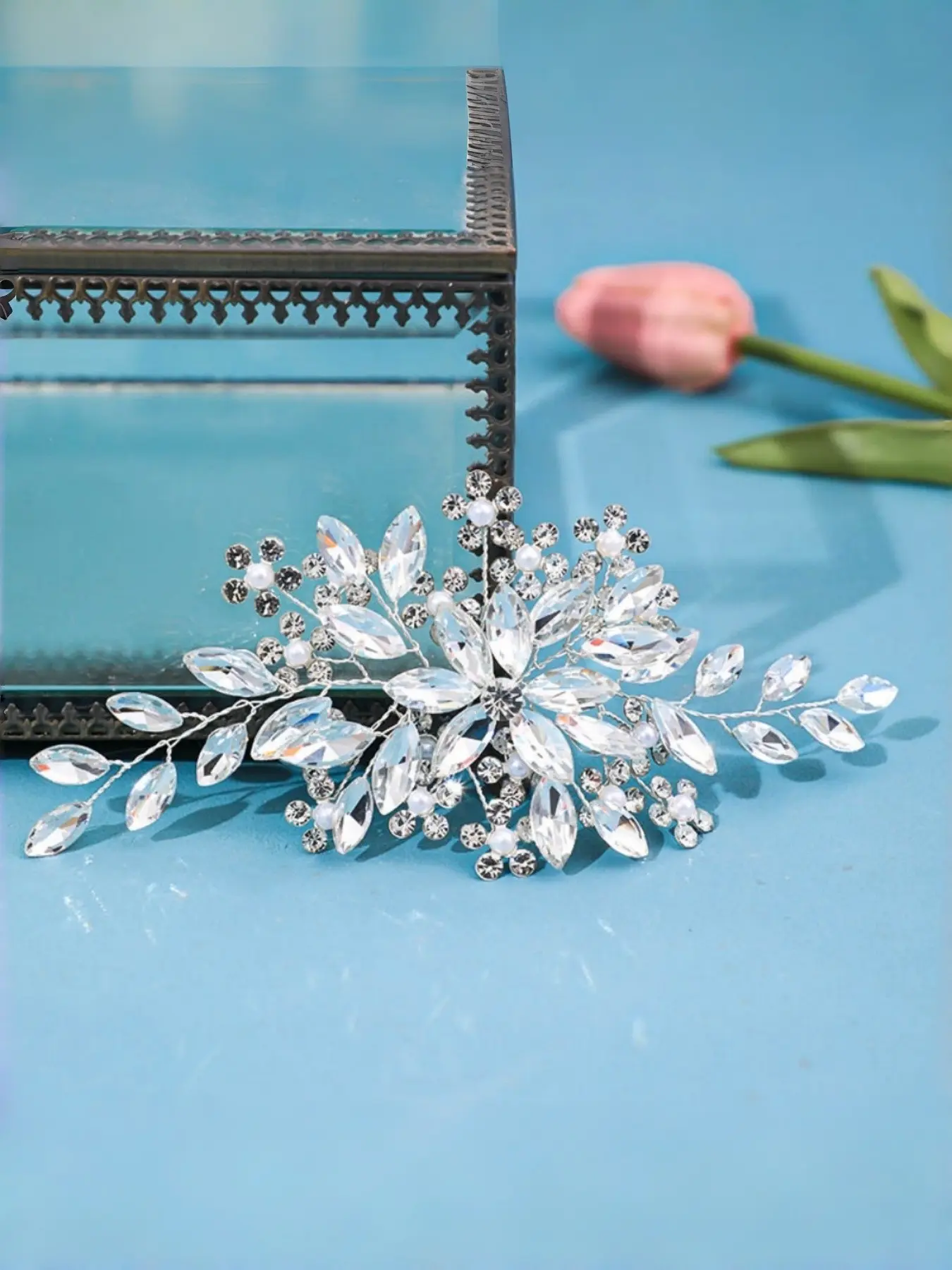 Elegant Handcrafted Crystal Hair Accessories for Women, Wedding Bride & Groom Gift, Authentic Headwear, Perfect for Valentine's Day