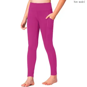 Girls' Athletic Leggings Kids Dance Running Yoga Pants Workout Active Dance Tights with Pockets