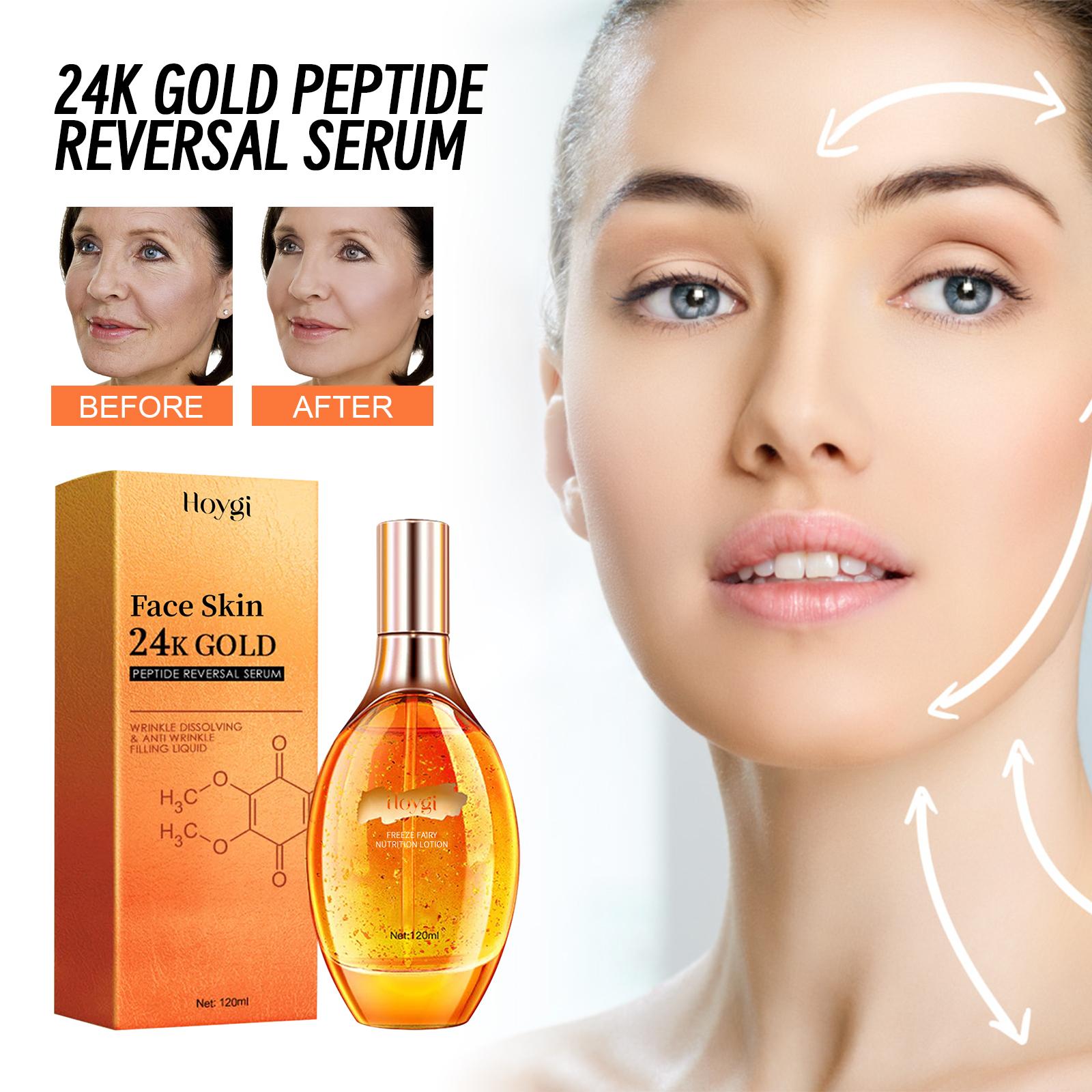 24K Gold Peptide Reversal Essence: Moisturizing, Anti - Wrinkle, Firming, and Anti - Premature Aging Essence Skincare Serum