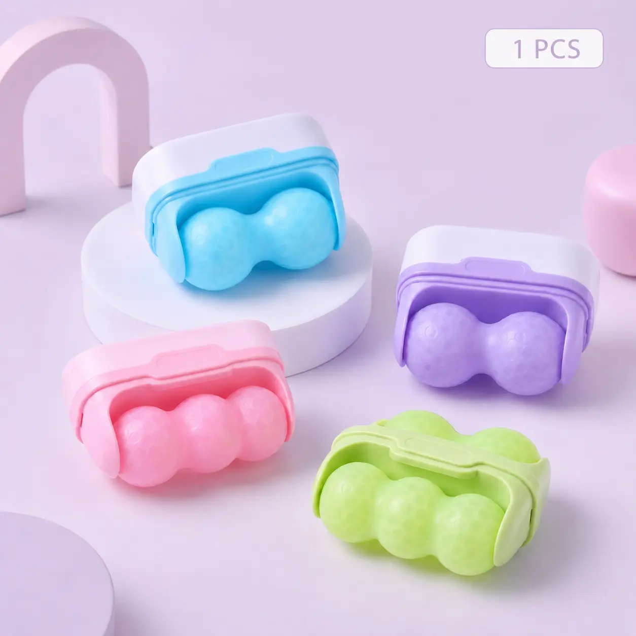 2-in-1 Ice Roller Facial Massager, Cooling Skincare Roller for Face & Eyes, Portable Depuffing Massage Tool for Refreshed Glowing Skin