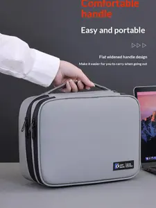 Double Layer Large Capacity Digital Storage Bag, Adjustable Divider, Waterproof Durable, for Tablets, Power Banks, Cameras, Cables