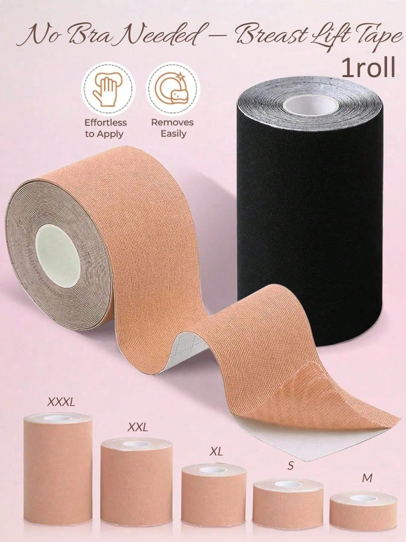 Invisible Elastic Chest Tape, Bust Enhancer and Chest Binder, Seamless and Adhesive Sports Wrap Style, 1 Roll
