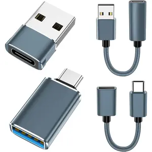 [4 Pack?USB-C to USB-A?&?USB-A to USB-C? OTG ,Type C Type A Male Female Adapter SuperSpeed Data Transfer &   Compatible with //iPad/iWatch/AirPods/PS/2 Cables