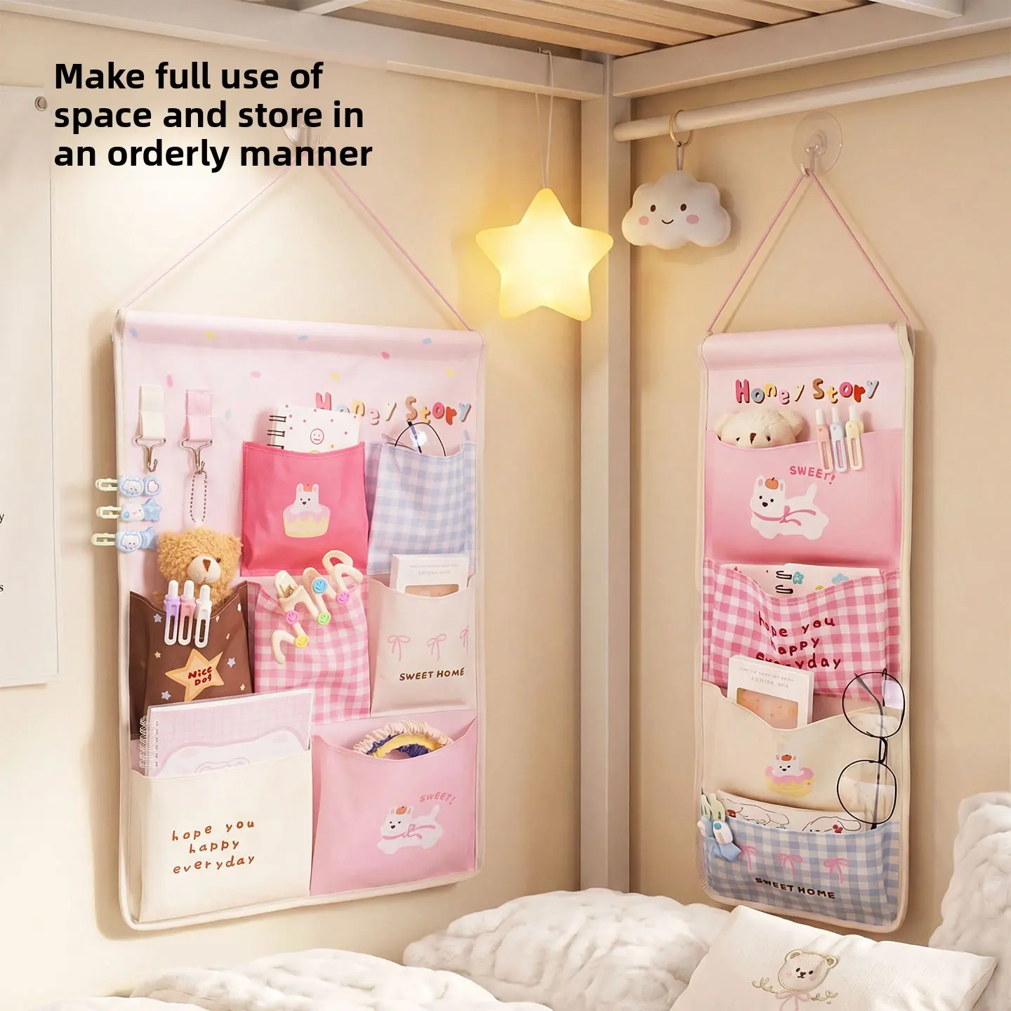 Hangable Multi-Layer Home Use Storage Bag - Large-Capacity Artificial Leather Organizer for Organizing Space, Modern Simple Home Organizer