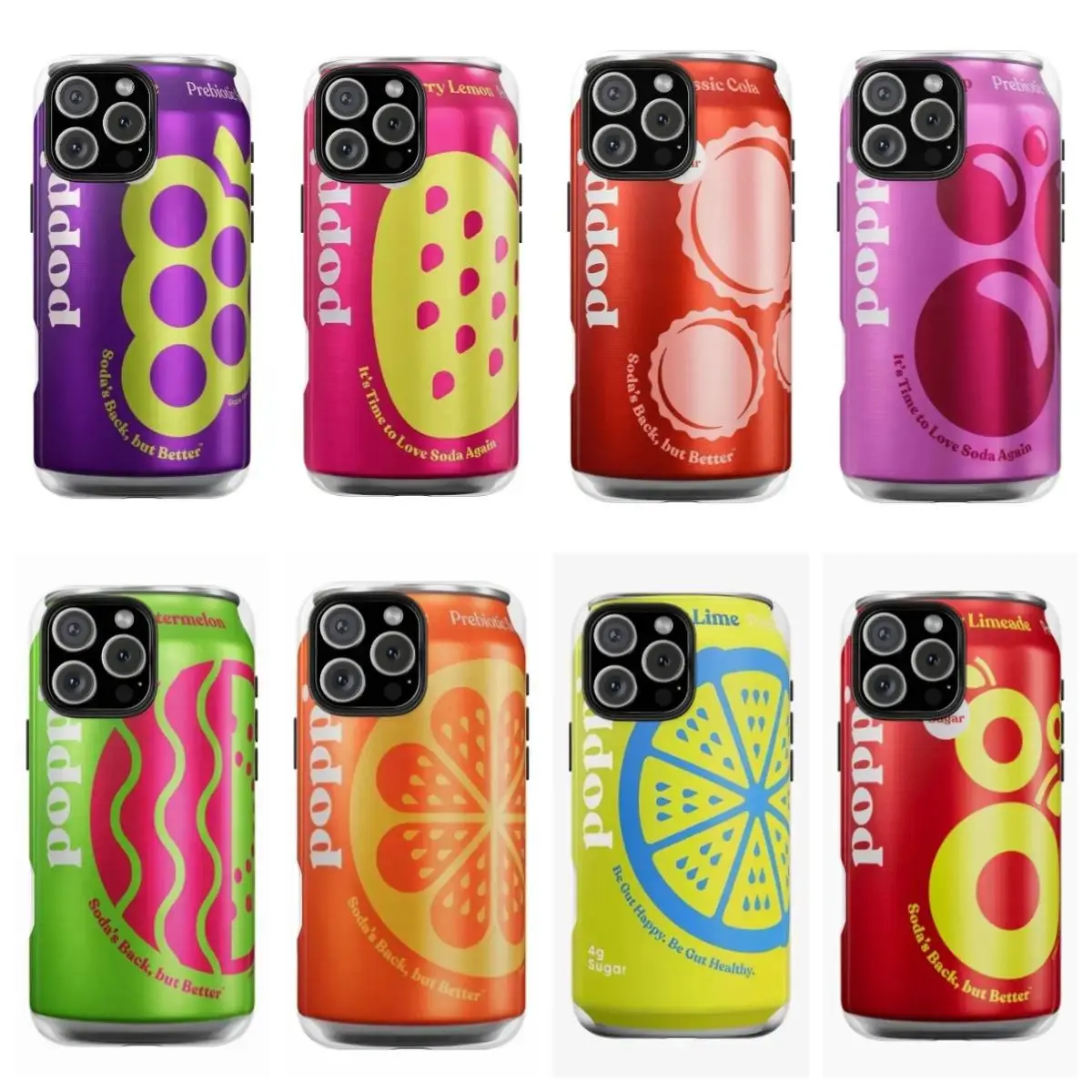 Poppi Cans Drink Themed Phone Case - Fruit Juice Soda Design Suitable for iPhone 17-11 Pro Max/Plus and  Samsung Galaxy S23-25