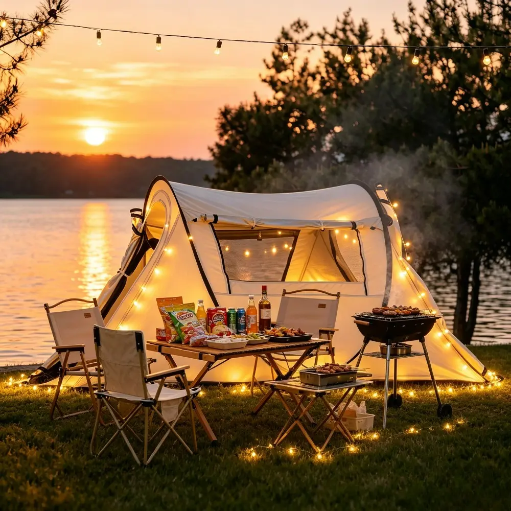 2-4 Person Instant Pop Up Camping Tent - Waterproof, UV Protection, Bug-Proof Portable Outdoor Shelter for Camping, Hiking