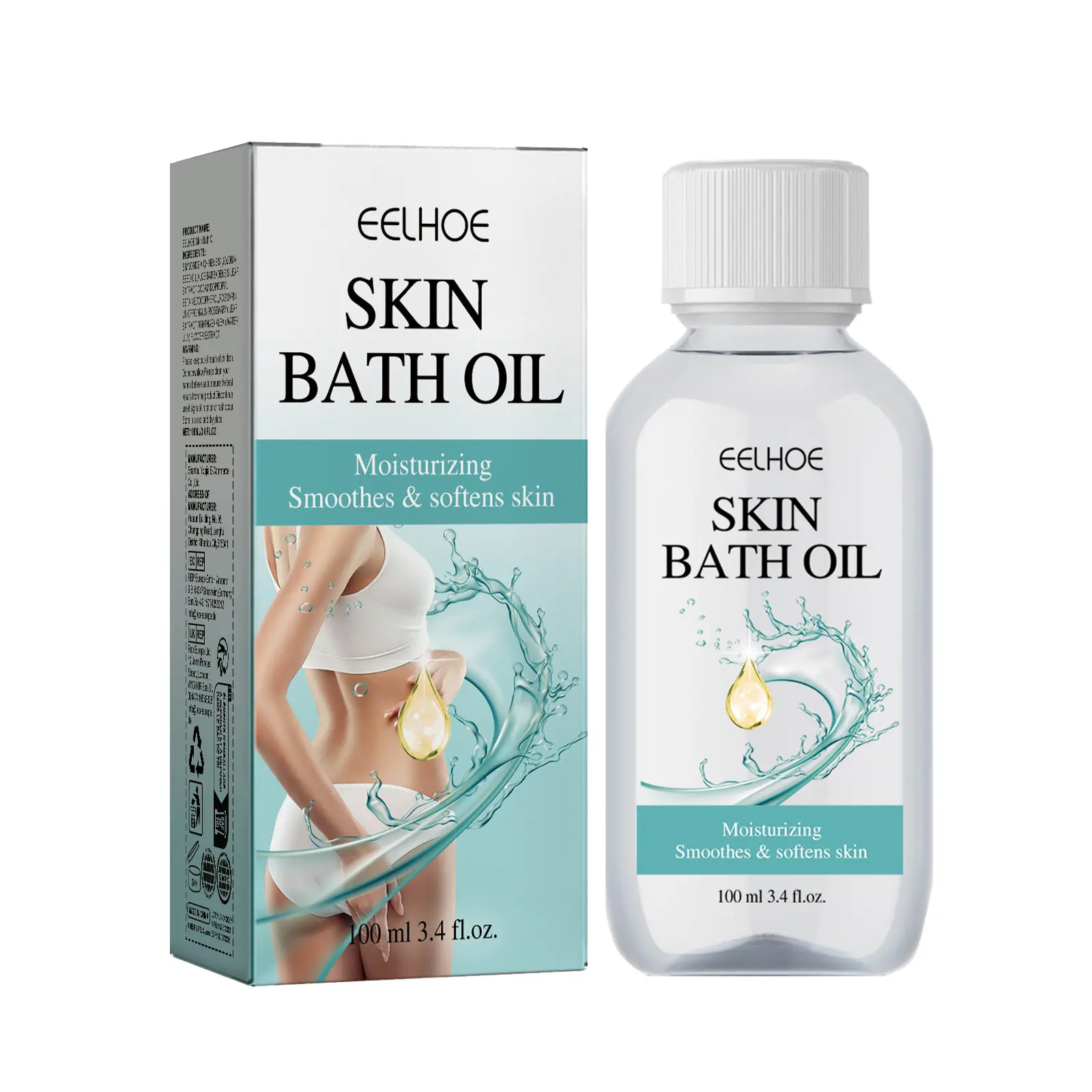 EELHOE Skin Bath Oil, Body Cleansing And Repairing Skin Moisturizing And Lubricating Skin Care Bath Oil