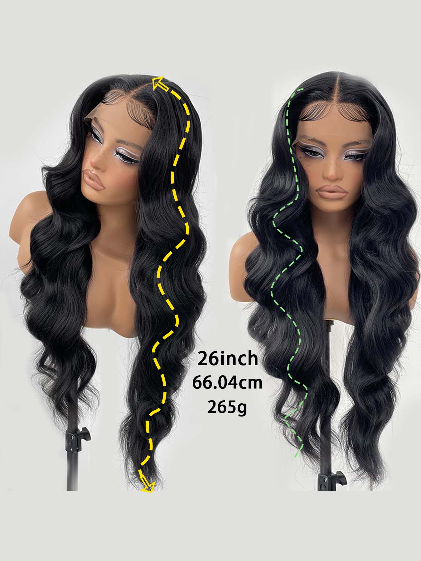 Women's 26 Inch Long Body Wave Lace Front Wigs, Natural Fluffy Glueless Wigs without Bangs, Synthetic Wigs for Party, Daily Hairstyle Decor, Glueless Frontal Wig, Body Wavy Wig