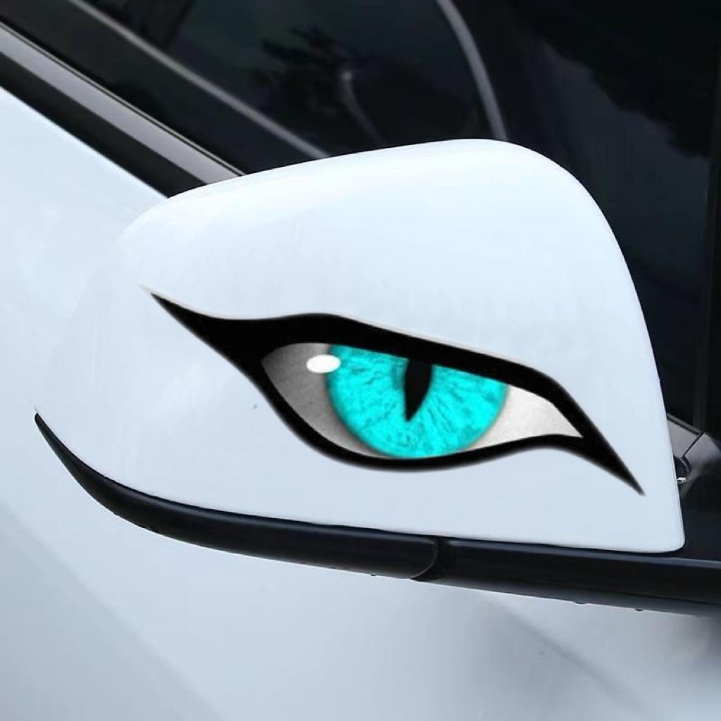 3-Pack Raptor Eye Car Stickers, Horror Rearview Mirror Decals for Trucks SUVs, Waterproof UV Resistant Scratch-Proof Vinyl, Spooky Halloween Car Decor, Universal Fit Auto Exterior Accessory