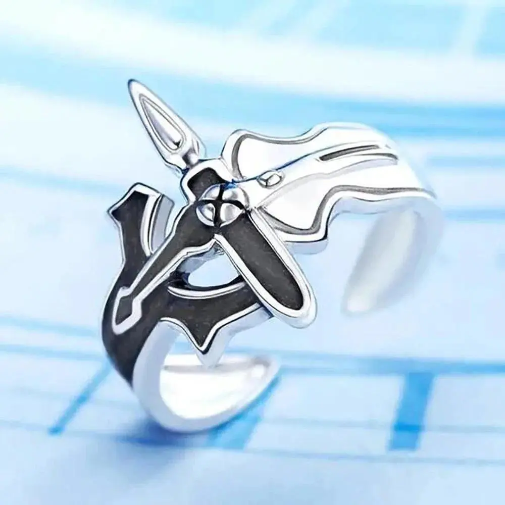 New Anime Peripheral Asuna Kirito Character Retro Cross Ring Fashionable Male and Female Couple Personalized Creative Jewelry