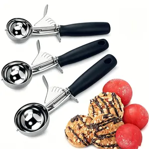 3-Piece Cookie & Ice Cream Scoop Set, Ice Cream Ball Scooper, Household Scoops for Fruit, Ice Cream and Popsicles, Multi-Purpose Baking Tools. Evenly portion cookie dough, cupcake batter, muffins, ice cream, sorbet and frozen yogurt
