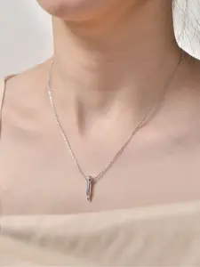 S925 sterling silver pencil head moissanite couple necklace, men's and women's matching pendant, adjustable chain hip-hop lover jewelry, suitable for daily wear, giving surprise small gifts.