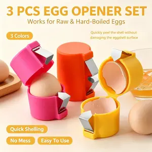 3pcs Creative Eggshell Opener, Egg Beater, Eggshell Separator, Restaurant Kitchen Baking Tool, Easily Separate Eggs-Household Egg Shell Cutting Tool
