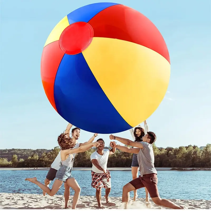 Large Inflatable Giant Color Beach Ball, Beach Sand Toy, Swimming Pool Water Sport Game, Pool Party Decoration for Indoor Outdoor Use