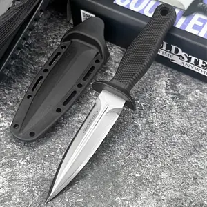 TAC Compact Jungle Fixed Blade Knife with Sheath, High-Hardness Blade Camping Outdoor Knife, High Hardness Knives, EDC, Outdoor EDC Tools, Survival Fishing Cutting Tool, 5Cr13Mov Blade, Nylon Fiber Handle