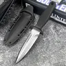 TAC Compact Jungle Fixed Blade Knife with Sheath, High-Hardness Blade Camping Outdoor Knife, High Hardness Knives, EDC, Outdoor EDC Tools, Survival Fishing Cutting Tool, 5Cr13Mov Blade, Nylon Fiber Handle, Survival Gear