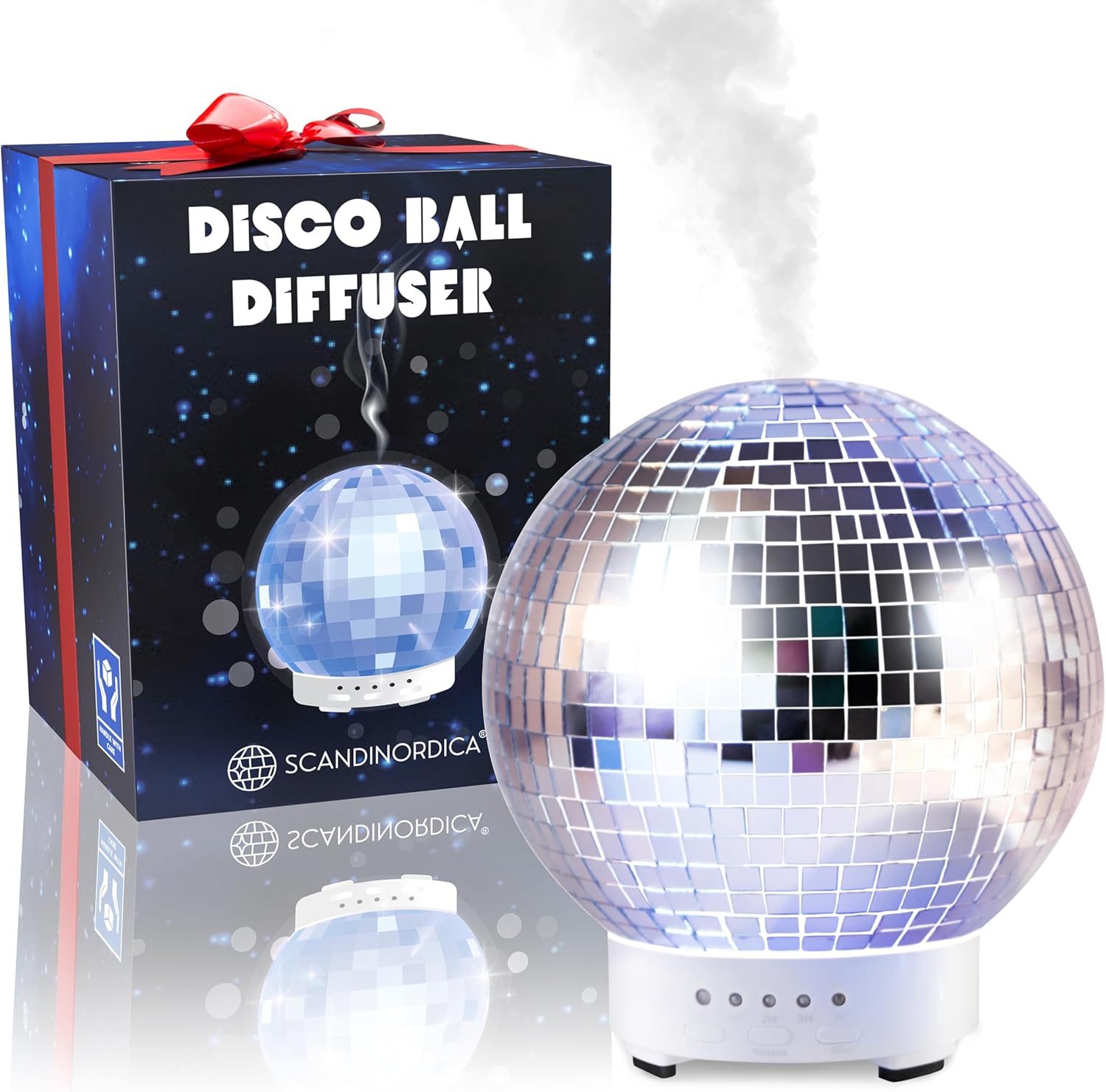 Disco Ball Diffuser - Original Rotating Disco Essential Oil Diffuser with Whisper Quiet Operation, 14 Color Night Light & 4Time Settings |     Cute Eclectic Home Decor for Medium Room Silver
