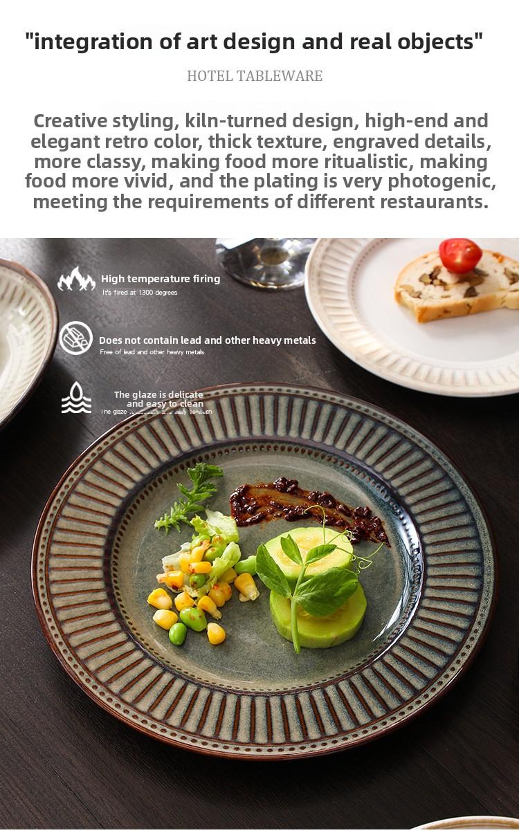 Ceramic cup latte art coffee cup and saucer set for couples, vintage style coffee cup, Japanese ins light luxury retro