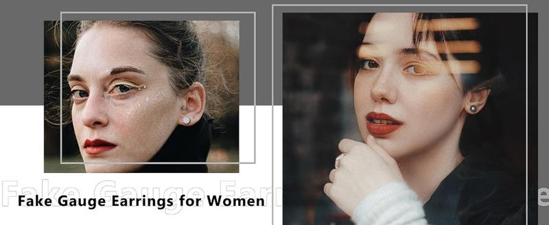 FUNRUN 12 Pairs 18 G Fake Gauge Earrings for Men Women Stainless Steel Stud Earrings Faux Gauges Earrings Fake Ear Plugs Gauges Tunnel JEWELRY