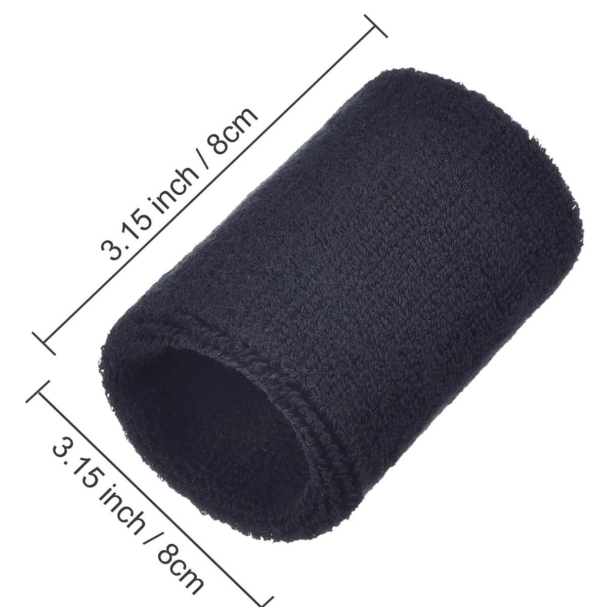 2-piece Sweat Absorbing Sports Wristbands Moisture Wicking Sweat Repellent for Tennis Basketball Running