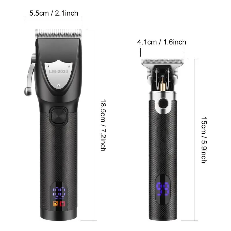 Product Introduction of Electric Hair Trimmer, 1 Set Multifunctional Portable Rechargeable Hair Trimmer Shaver for Men, Hair Clipper with Display, Hair Clippers Set 12