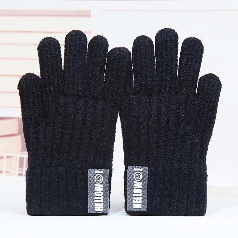 1 Pair ' Winter Gloves Thermal Plush Knit Fingerless Gloves with Flip-Top Wrist Closure - Cold-Proof Hand Warmers for Boys & Girls 4-8 Years,1 Skiing, Play (Multi-Color Options: Beige, Grey, Navy, Black), Winter Onesie, Childrens Winter Hat, Snow Play, Gi