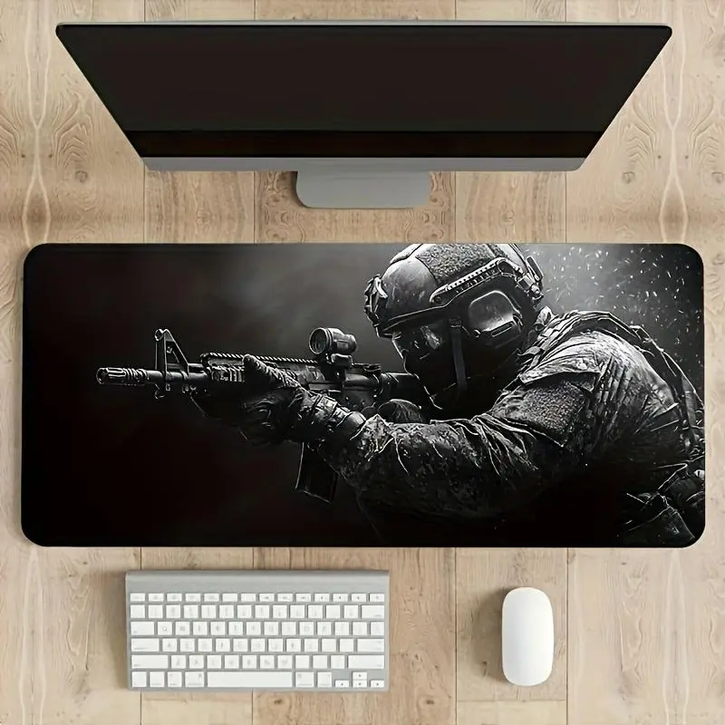 Gaming Mouse Pad - Non-Slip Rubber Base, Precision Overlocking Process Edge, Smooth Grip Non-Woven Fabric Desk Mat for Indoor Computers, Laptops, Overlocked Edge