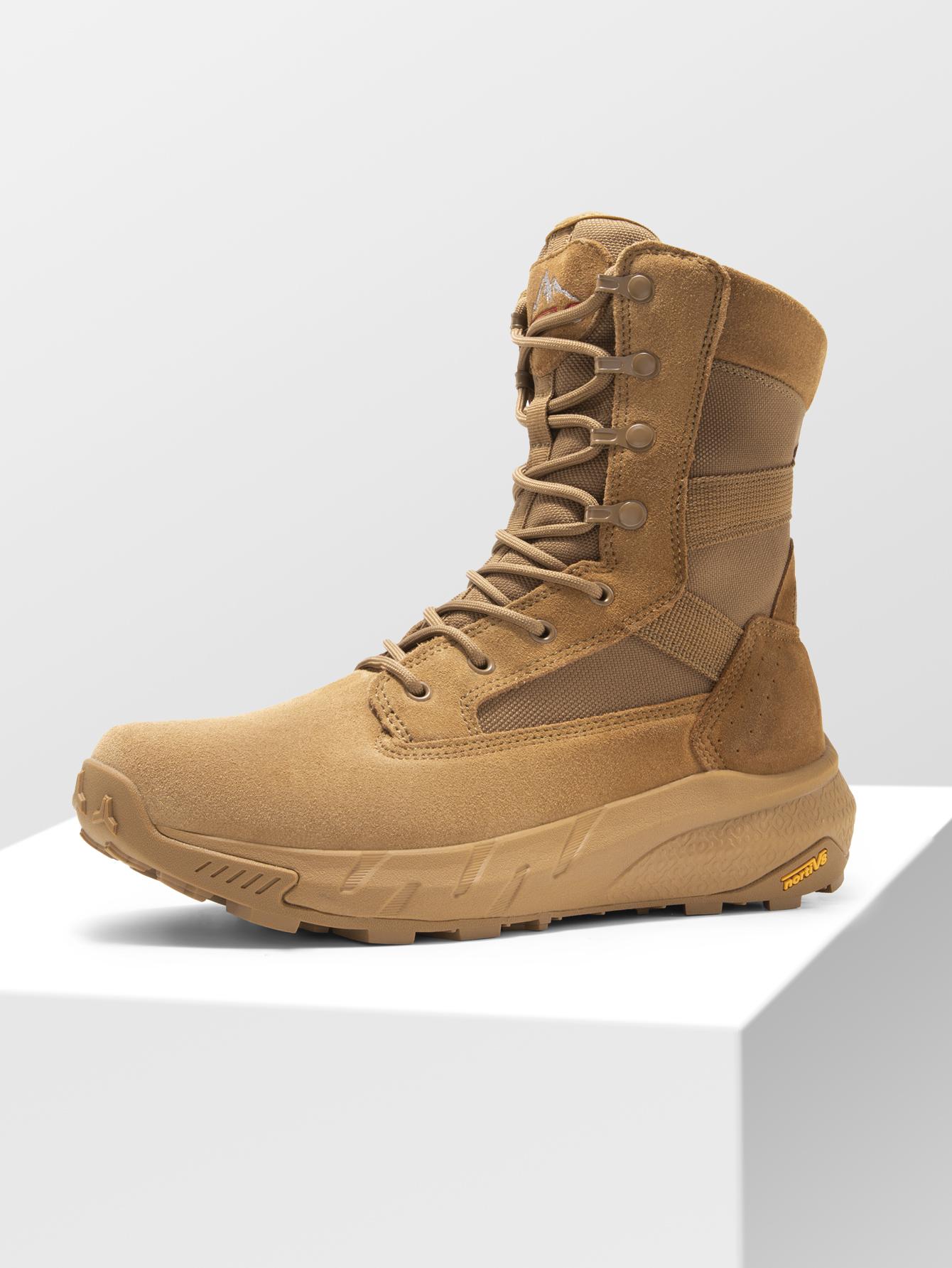 NORTIV 8 High-Top Side Zip Military Security Boots Black Footwear Closed Boy Patrol Shoes Worker