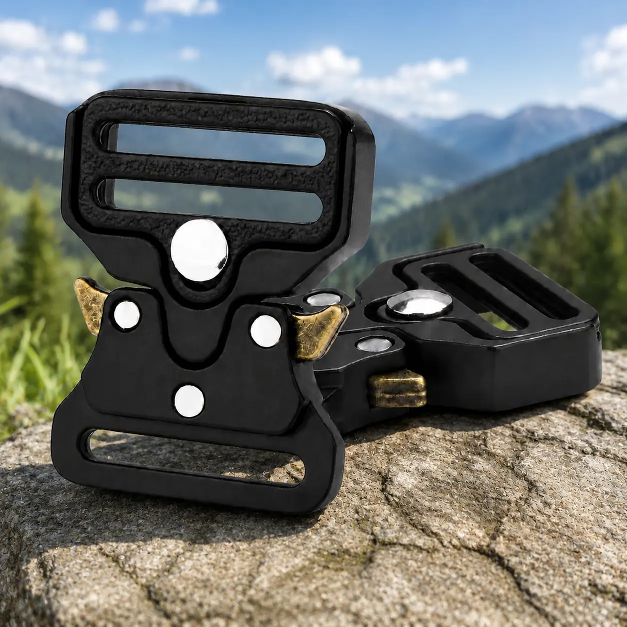 2 Pack 1 Inch Metal Buckle Replacement Clips Heavy Duty Strap Hardware for Dog Collar Bag Belt and Outdoor Gear