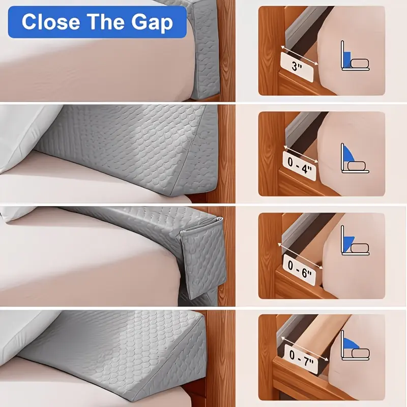 Bed Wedge Pillow, 0-7" Headboard Gap Filler Mattress Wedge, Multifunctional Backrest Support Pillow for Sleeping, Fits Gaps Between Headboard, Mattress or Wall