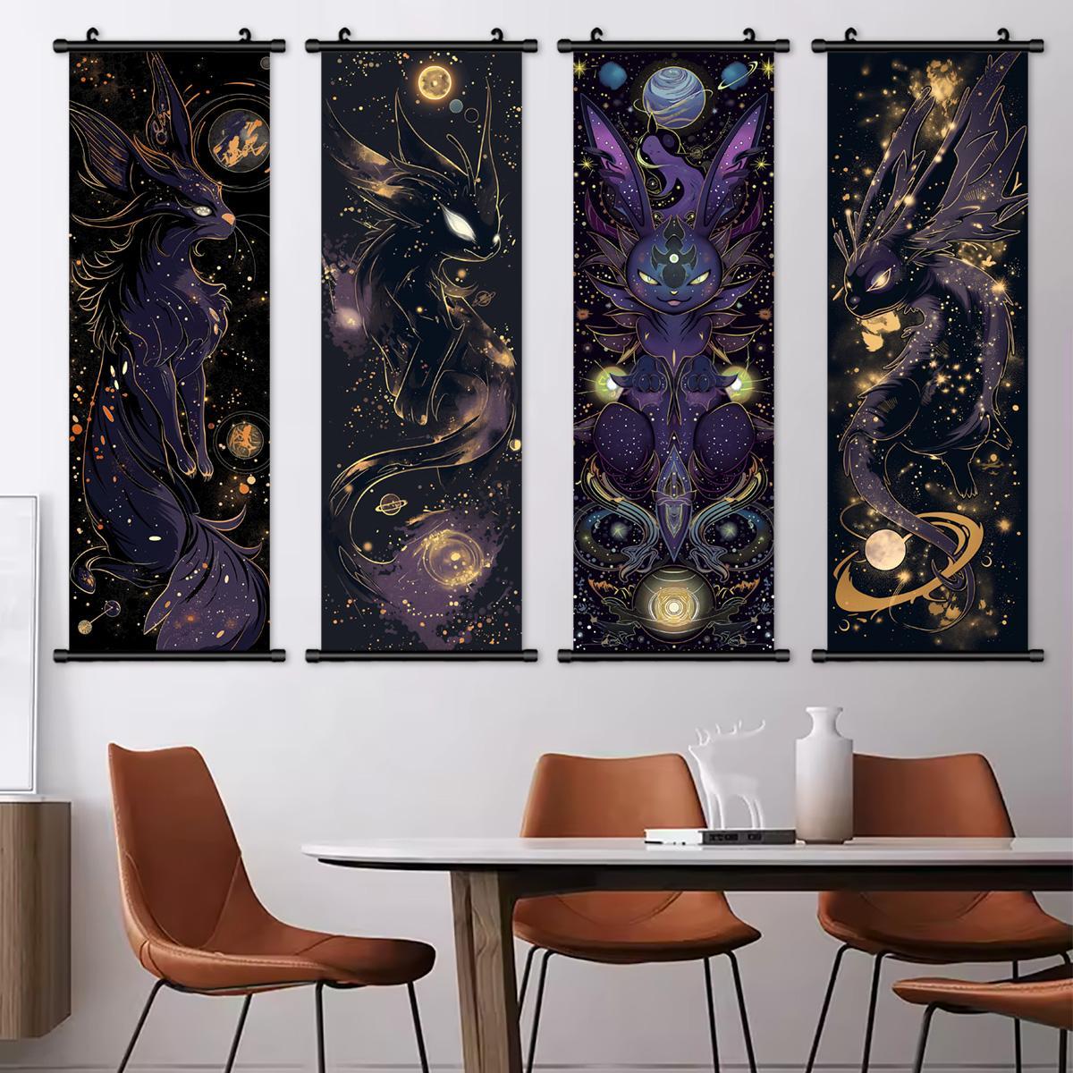 Animal Pattern Wall Art, 4 Counts/set Vintage Pet Pattern Decorative Painting, Exquisite Home Decorative Art, Wall Art Decor for Home Living Room Bedroom